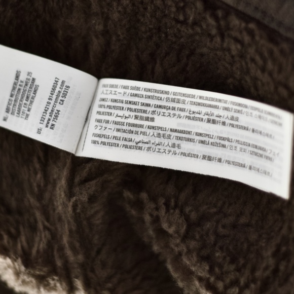 Abercrombie & Fitch Men's Relaxed Vegan Suede Lined Jacket XL - Picture 11 of 12